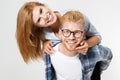 Portrait of a beautiful young happy smiling elegant couple - isolated mock up, background people.B eautiful young happy couple Royalty Free Stock Photo