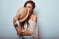 Portrait of beautiful young hippie woman Royalty Free Stock Photo