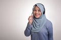 Muslim Lady Call Center Operator Royalty Free Stock Photo