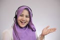 Muslim Lady Call Center Operator Royalty Free Stock Photo