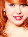 Portrait beautiful young redhaired woman