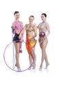 Portrait of beautiful young rhytmic gymnasts posing Royalty Free Stock Photo