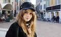 Portrait of a beautiful young woman in Italy