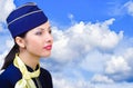 Portrait of a beautiful young stewardess