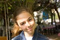 Portrait of a beautiful young teen turkish girl close up Royalty Free Stock Photo