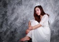 Portrait of beautiful young woman angel Royalty Free Stock Photo