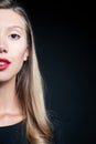 Portrait of a beautiful young woman in a black dress Royalty Free Stock Photo