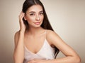Portrait beautiful young woman with clean fresh skin Royalty Free Stock Photo
