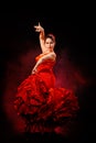Portrait of beautiful young woman dancing flamenco Royalty Free Stock Photo