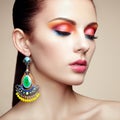 Portrait of beautiful young woman with earring Royalty Free Stock Photo