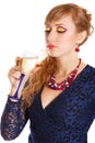 Portrait of a beautiful young woman with a glass of champagne Royalty Free Stock Photo