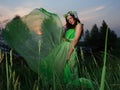 Portrait of a beautiful young woman outdoors