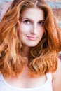 Portrait of beautiful young woman, redhears Royalty Free Stock Photo
