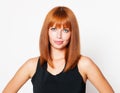 Portrait of beautiful young woman, redhears Royalty Free Stock Photo