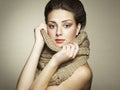 Portrait of a beautiful young woman with scarf Royalty Free Stock Photo