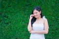 Portrait of Beautiful young woman with summer green park background Royalty Free Stock Photo