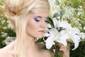 Portrait beauty make up of blonde young woman Royalty Free Stock Photo