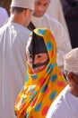 Portrait of a bedouin Omani woman traditionally dressed attending the Goat Market