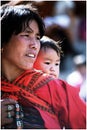 Portrait of bhutanese mother and child