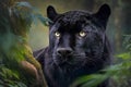 Portrait of a big black leopard, Panthera pardus