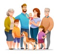 Portrait of big happy family Royalty Free Stock Photo