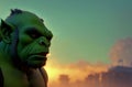 Portrait of a big, muscular green org. Portrait of a big, muscular green Orc. Portrait of terrifying green monster