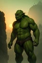 Portrait of a big, muscular green org. Portrait of a big, muscular green Orc. Portrait of terrifying green monster