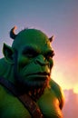 Portrait of a big, muscular green org. Portrait of a big, muscular green Orc. Portrait of terrifying green monster