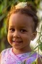 Portrait of a black baby girl close-up. Royalty Free Stock Photo