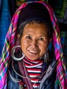 Portrait of Black Hmong Woman Wearing Traditional Attire, Sapa, Royalty Free Stock Photo