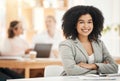 Portrait, black woman and business leader crossed arms, confident and pride. Female entrepreneur, corporate executive or Royalty Free Stock Photo