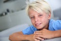 Portrait of blond boy with blue eyes Royalty Free Stock Photo