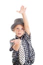 Portrait of blond boy wearing a hat Royalty Free Stock Photo