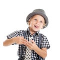 Portrait of blond boy wearing a hat Royalty Free Stock Photo