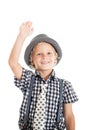 Portrait of blond boy wearing a hat Royalty Free Stock Photo