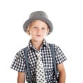 Portrait of blond boy wearing a hat Royalty Free Stock Photo