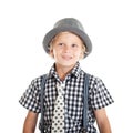 Portrait of blond boy wearing a hat Royalty Free Stock Photo