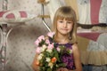 Portrait of a blonde girl with roses Royalty Free Stock Photo