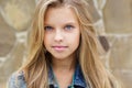 Portrait of blueeyed pretty blonde girl Royalty Free Stock Photo