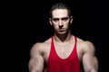 Portrait Of A Bodybuilder Isolate on Black Background Royalty Free Stock Photo