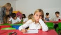 Portrait of bored schoolgirl Royalty Free Stock Photo