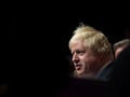 A portrait of Boris Johnson, the UK Prime Minister on simple background Royalty Free Stock Photo