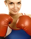 Portrait of a boxer girl Royalty Free Stock Photo