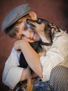 Portrait of boy with dog Royalty Free Stock Photo