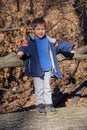 Portrait of boy in the forest. Royalty Free Stock Photo