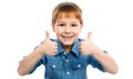 Portrait of boy giving you thumbs Royalty Free Stock Photo