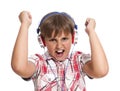 Portrait of boy with headphones Royalty Free Stock Photo