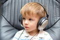 Portrait of a boy in headphones Royalty Free Stock Photo