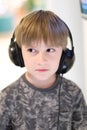 Portrait of a boy with headphones Royalty Free Stock Photo