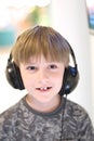 Portrait of a boy with headphones Royalty Free Stock Photo